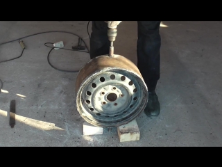 furnace from a car disk with a jacket